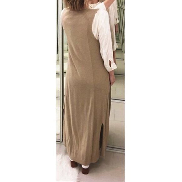 Splendid Tunic Vest Duster L Prescott Wool Cork Neutral Minimalist Capsule Warm - Picture 16 of 16